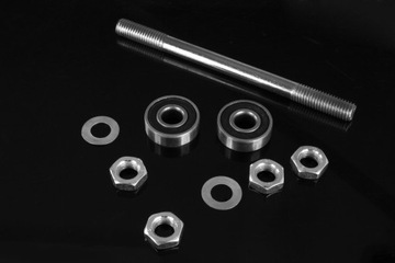 ОСЬ ДЛЯ КОЛЕСА ТАЧКИ В КОМПЛЕКТЕ FI 12MM 16CM + ПОДШИПНИКИ