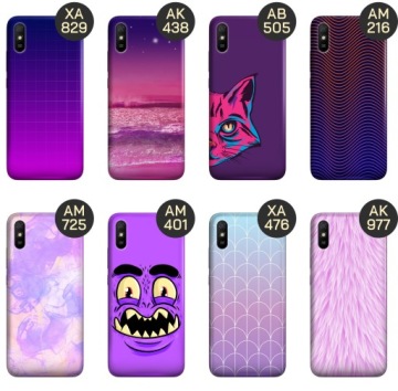 ЧЕХОЛ ДЛЯ XIAOMI REDMI 9A ФИОЛЕТОВЫЕ УЗОРЫ ФИОЛЕТОВЫЕ ФОРМЫ КРЫШКА КОРПУСА
