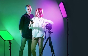 НАБОР ДЛЯ ФОТОГРАФИИ NEEWER ДВЕ СВЕТОДИОДНЫЕ ЛАМПЫ RGB 60 Вт + ШТАТИВЫ
