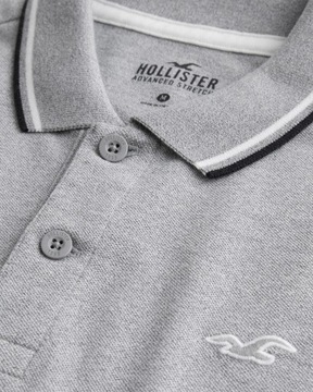 t-shirt polo Hollister koszulka M szara