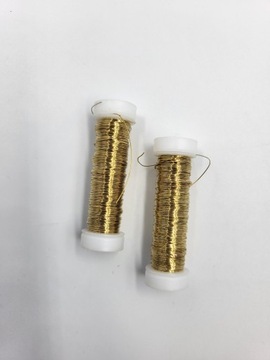 Проволока декоративная золотая, 2 шт., 30 м, катушка металлическая.