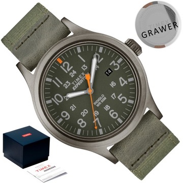 ZEGAREK MĘSKI Timex Expedition ZIELONY wodoszczelny podświetlenie + GRAWER