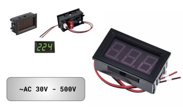 Moduł, miernik woltomierz panelowy 30V-500V AC