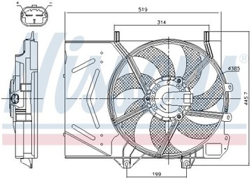 VENTILÁTOR CHLADIČŮ Z RÁMEC 85986 NISSENS CITROEN