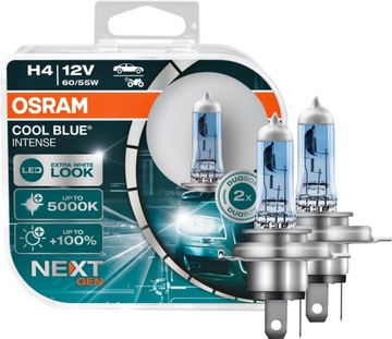 ŻARÓKI OSRAM COOL BLUE INTENSE NEXT GEN 5000K H4 KPL 55W 12V P43t