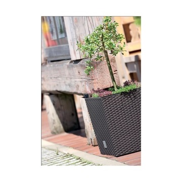 БОЛЬШОЙ УЛИЧНЫЙ ЦВЕТОЧНЫЙ ГОРШОК ИЗ РОТЕГА, антрацит, СО ВСТАВКОЙ В ТЕРРАСНУЮ КРЫШКУ