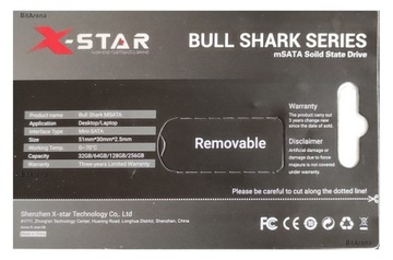 Твердотельный накопитель X-Star Bull Shark 256 ГБ mSATA