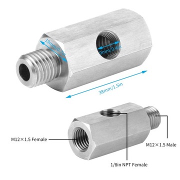 ADAPTER CZUJNIKA CIŚNIENIA OLEJU UNIWERSALNY TRÓJNIK 1/8 CAL NA M12X1,5