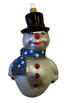 BOMBKI CHOINKOWE SZKLANE Bałwan w cylindrze 17cm
