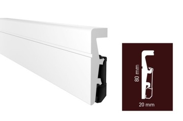 Listwa podłogowa biała Vega P0811 Arbiton, 8 cm
