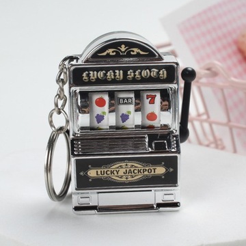 2xMini Slot Machine Keychain Festival Nowość Mini gra zręcznościowa zabawka dla chłopca