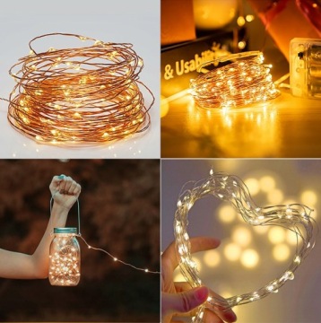 СВЕТОДИОДНЫЕ ЛАМПЫ НА ПРОВОДЕ 100 СВЕТОДИОДОВ ТЕПЛЫЕ БЕЛЫЕ лампы на батарейках