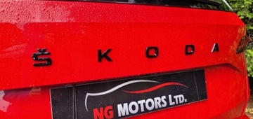 Emblemat napis długi SKODA czarny poł JAKOŚĆ OEM*