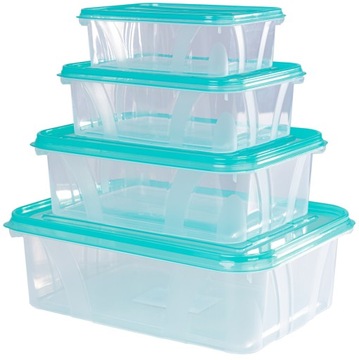 POJEMNIKI PLASTIKOWE KOMPLET PUDEŁEK NA ŻYWNOŚĆ