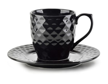 Чашка с блюдцем 230мл DIAMOND BLACK