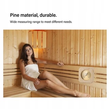 Drewniany higrotermograf do sauny montowany na