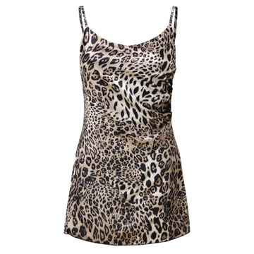 Sexy Leopard Floral Print Mini Dress for Women Spa
