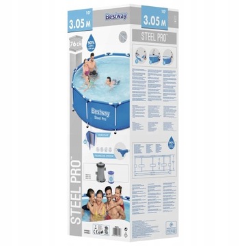 СТОЙКА ДЛЯ БАССЕЙНА 305 С НАСОСОМ BESTWAY MEGA SET ФИЛЬТР 8 В 1 + АКСЕССУАРЫ 76 СМ