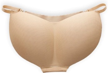 majtki brazylijskie push up 3D czarne i beżowe