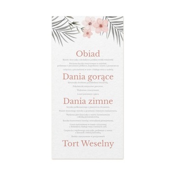 MENU weselne z Personalizacją 4 szt. WZORY