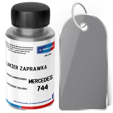 Lakier Zaprawka + Bezbarwny + Patyczki MERCEDES 744 Brillantsilber