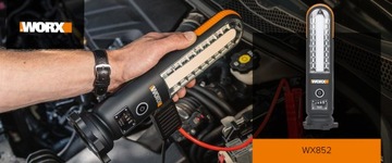 Lampa awaryjna LED z rozrusznikiem WORX WX852 USB