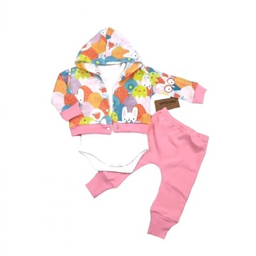 KOMPLET NIEMOWLĘCY BODY SPODNIE BLUZA 9+ DRESIK