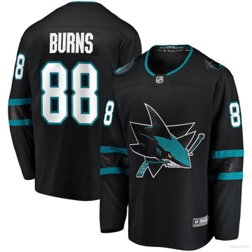 Koszulka San Jose Sharks Brent Burns Czarne koszulki z długim rękawem dla fanów sportu, L