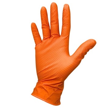 Перчатки NITRILE GRIPZZLY GLOVES оранжевые ORANGE GRIP размер M 50 шт.