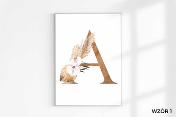 Zestaw 3 plakatów A4 dla dziecka styl boho personalizacja