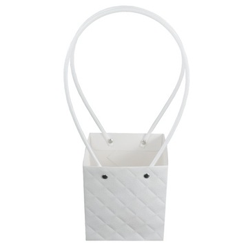 Белая элегантная стеганая цветочная сумка 35см ко Дню матери, свадебному причастию