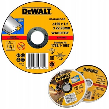 Tarcze do stali Inox 125x22.2mm 10e Dewalt DT42340