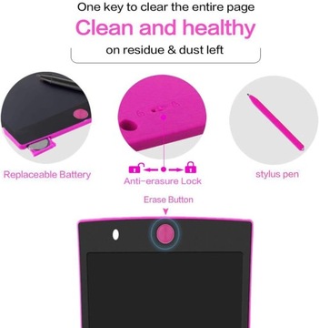 ПЛАНШЕТ 8,5/12-дюймовый ЖК-экран для рисования — РОЗОВЫЙ