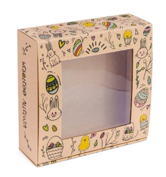 Pudełko z Okienkiem PREMIUM 150x140x55mm Opakowanie na Prezent Wielkanoc