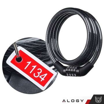 ВЕЛОСИПЕДНЫЙ ЗАМОК ВЕЛОСИПЕДНЫЙ ЗАМОК ПРОЧНЫЙ КАБЕЛЬ 1М