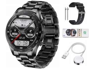 SMARTWATCH ZEGAREK MĘSKI DT70+ ROZMOWY EKG 2 PASKI ZDROWIE INDUKCJA