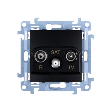 Simon 10 Gniazdo antenowe R-TV-SAT końcowe czarne