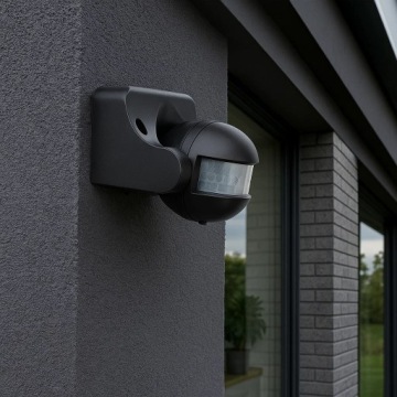 ДЕТЕКТОР ДВИЖЕНИЯ 12V PIR 180 LED СУМЕРЕЧНЫЙ ВЫКЛЮЧАТЕЛЬ ЧЕРНЫЙ