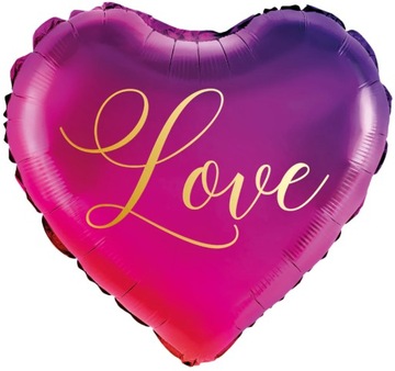 BALON foliowy SERCE na walentynki LOVE 45cm