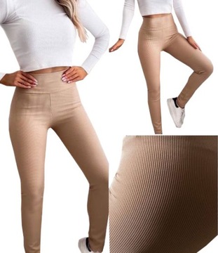 LEGGINSY PRĄŻKOWANE SPODNIE PRĄŻEK GETRY 4XL/5XL