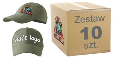 MS Czapka z daszkiem 6P z haftem LOGO -HAFT 10 czapki firmowe nadruk -10szt