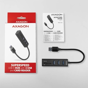 Многопортовый концентратор с 3 разъемами USB-A для чтения карт SD/microSD