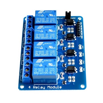 MODUŁ 4 KANAŁOWY PRZEKAŹNIK 5V 10A ARDUINO AVR