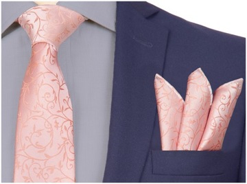 POSZETKA + KRAWAT Wypustka Butonierka GREG k143