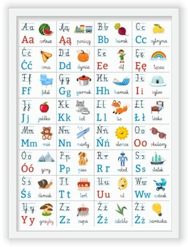 ALFABET - LITERY - PLAKAT + RAMKA (format 30x40cm)