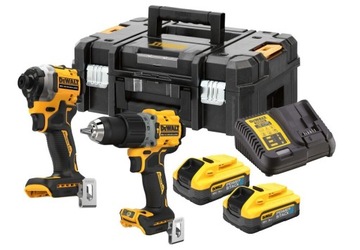 DEWALT ZESTAW WKRĘTARKA + ZAKRĘTARKA 18V 2*5.0AH