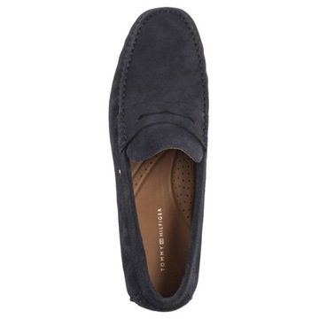 Buty Mokasyny Męskie Tommy Hilfiger Casual Suede Driver Granatowe