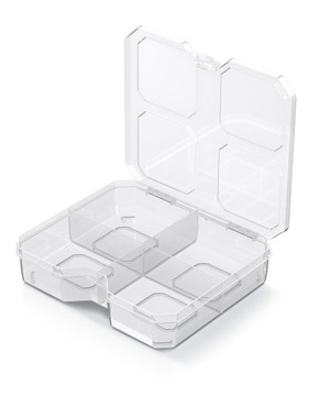 Organizer narzędziowy przezroczysty KSQ15154 BOX14 z 4 przegrodami