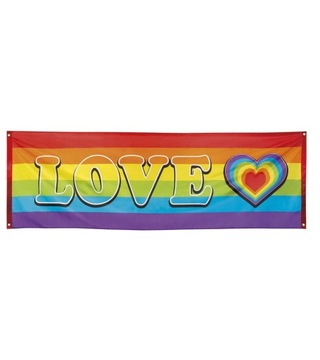 BANER FLAGA LOVE 220 X 74 CM TĘCZOWA LGBT 44727