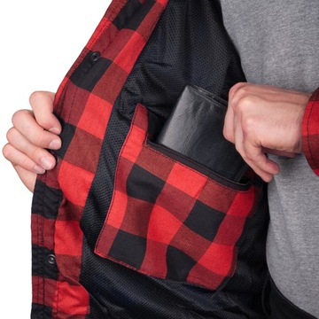 МУЖСКАЯ РУБАШКА WOLF С КЕВЛАРОВОЙ ЗАЩИТОЙ LS01, КРАСНАЯ L